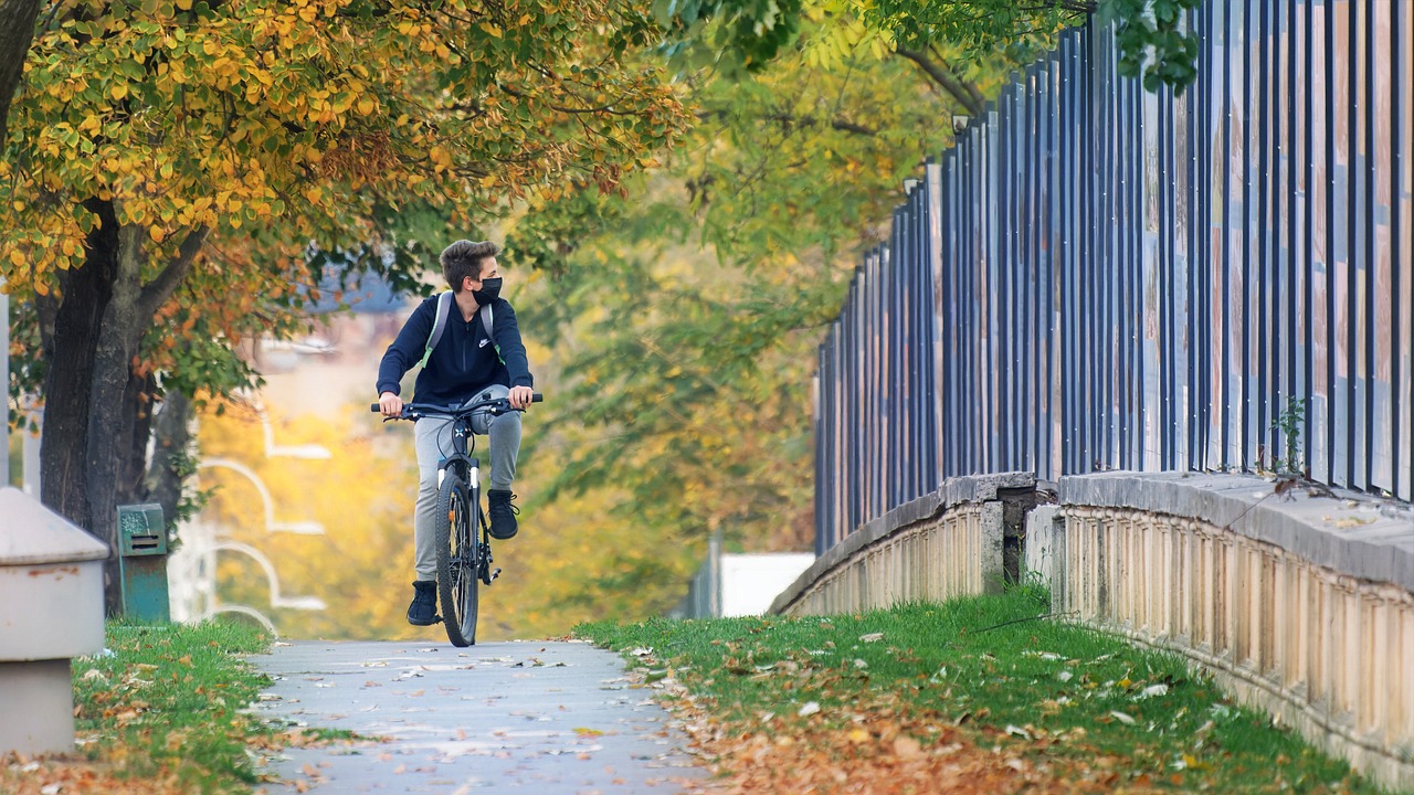 Guy riding bicycle